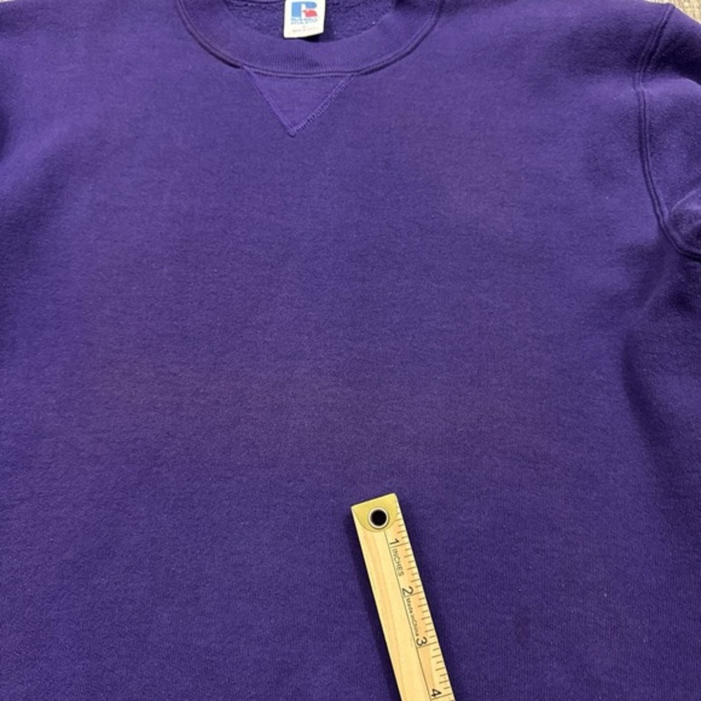 Vintage 80s Russell Athletic Sun Faded Purple‎ Crewneck Sweatshirt USA Medium - Picture 5 of 6